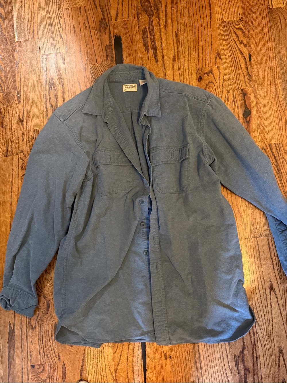 L.L. Bean Men's Slate Blue Casual Button-Down Shirt